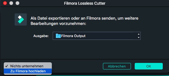 Filmora Mac Instant-Cutter-Tool Export
